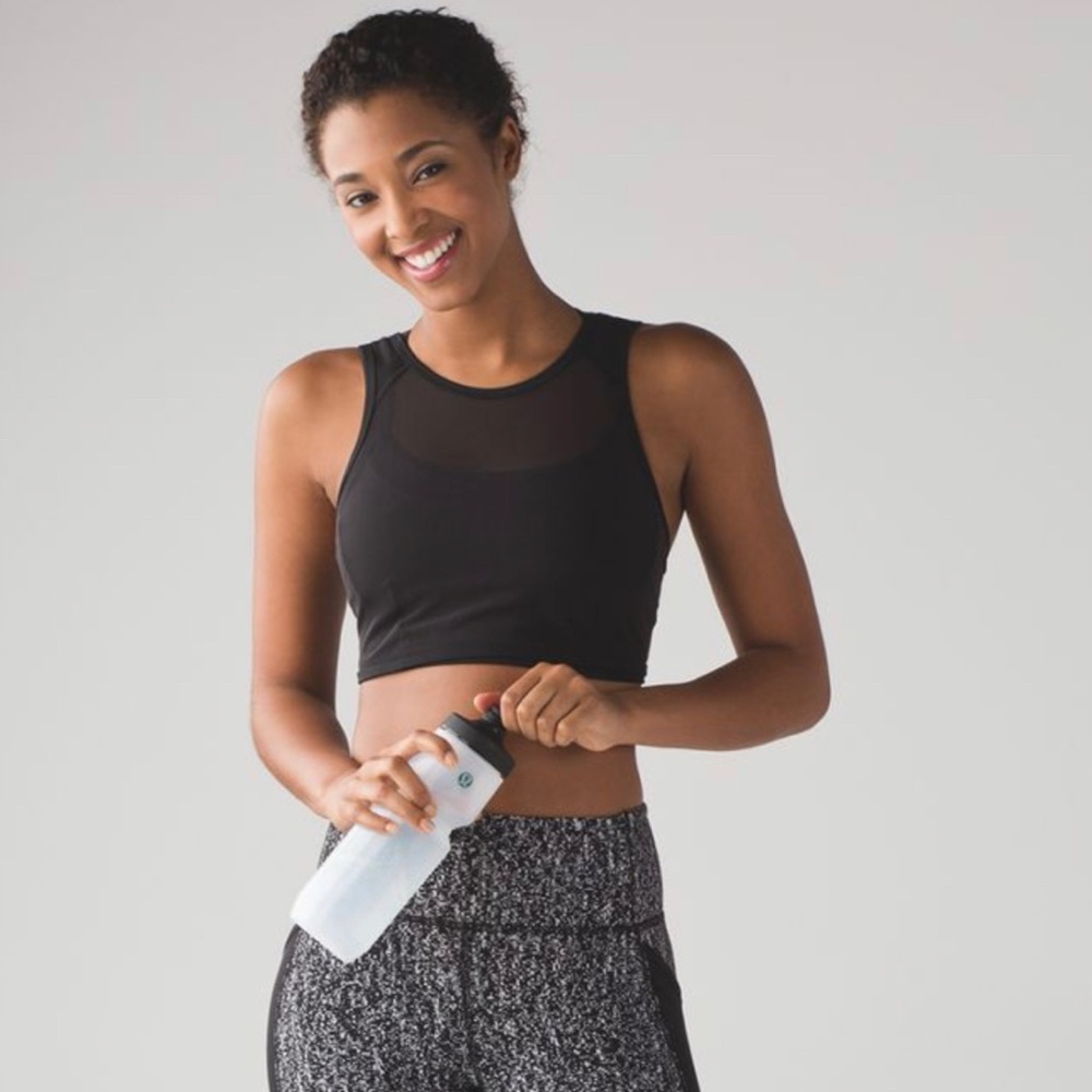 Lululemon Fit Physique Sheer Mesh Crop Top - Black